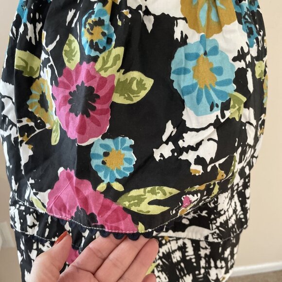 Envogue 100% Cotton Apron Floral Colorful Ric Rack Tiered Kitschy Pin Up NWT - Picture 4 of 7